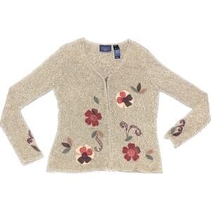 Vintage 90s Crazy Horse Zip Cardigan- Size Small Petite